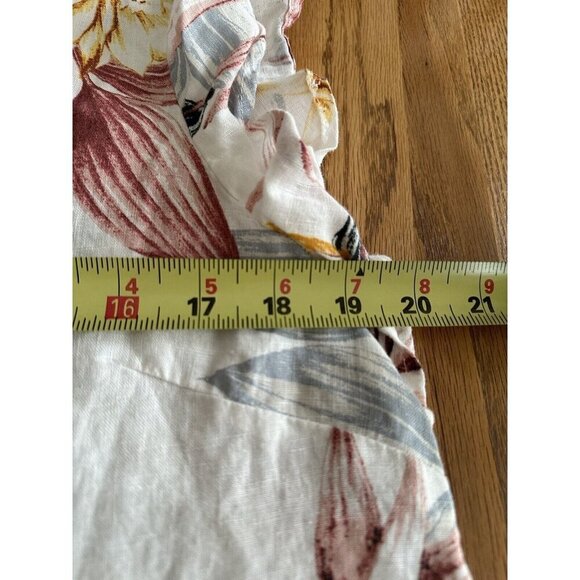 C&C California 100% Linen Tropical  Floral Print Dress Size L - Picture 9 of 9